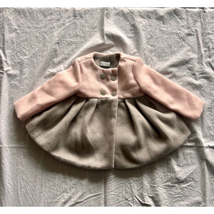 Tahari Baby Pink Taupe Swing Coat 6-9M Princess Dress Coat